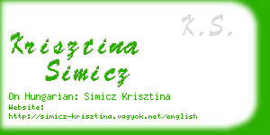 krisztina simicz business card